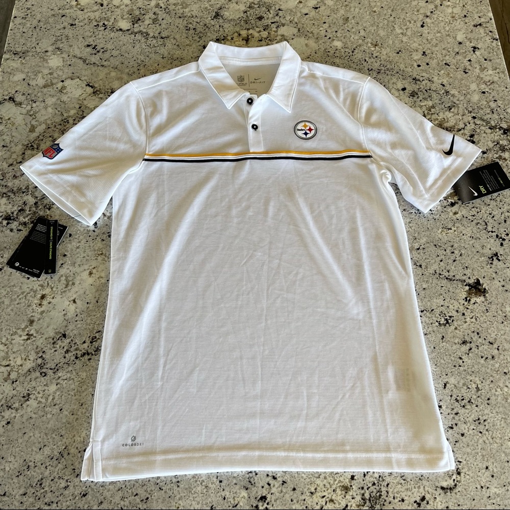 Nike Men’s Dri Fit Polo - Pittsburgh Steelers - Short Sleeve - White